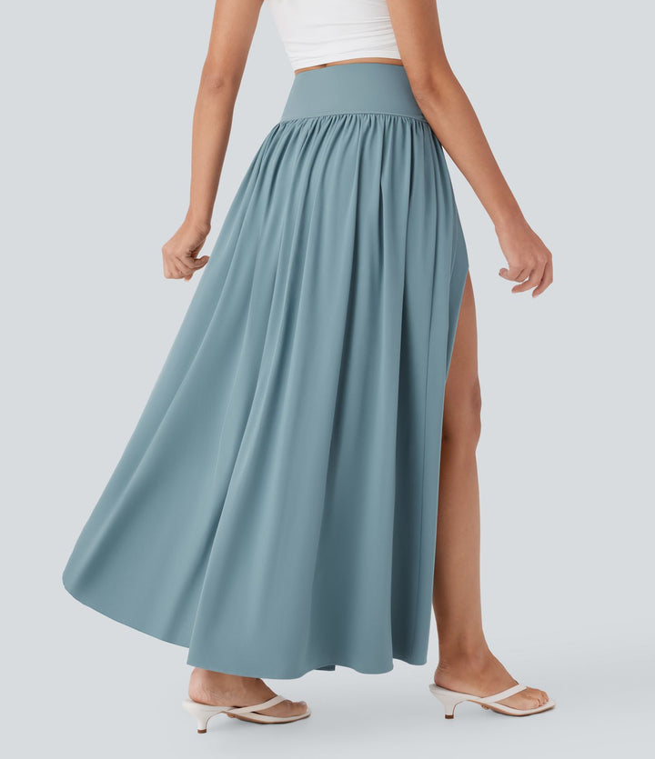 Breezeful High Waisted Tummy Control 2-in-1 Flowy Quick Dry Maxi Skirt