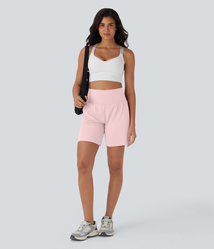 SoftlyZero™ Airy Super High Waisted 2-in-1 Cool Touch Yoga Shorts 7" with Pockets