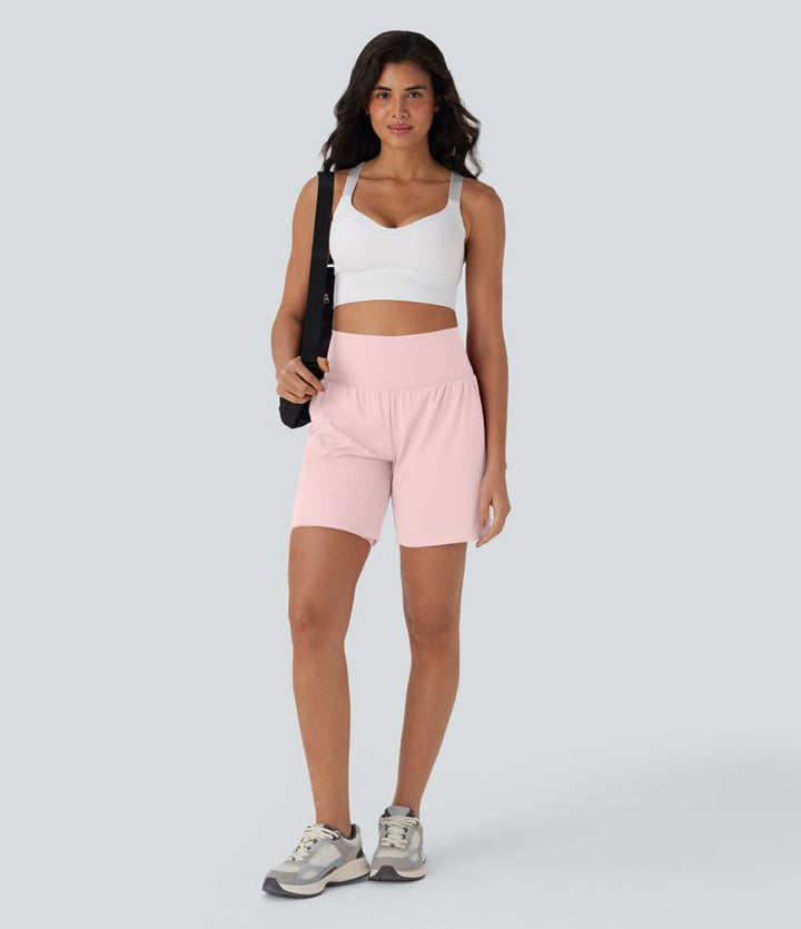 SoftlyZero™ Airy Super High Waisted 2-in-1 Cool Touch Yoga Shorts 7" with Pockets