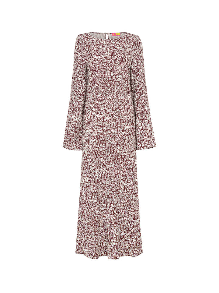 Adaline Aubergine Daisy Print Dress