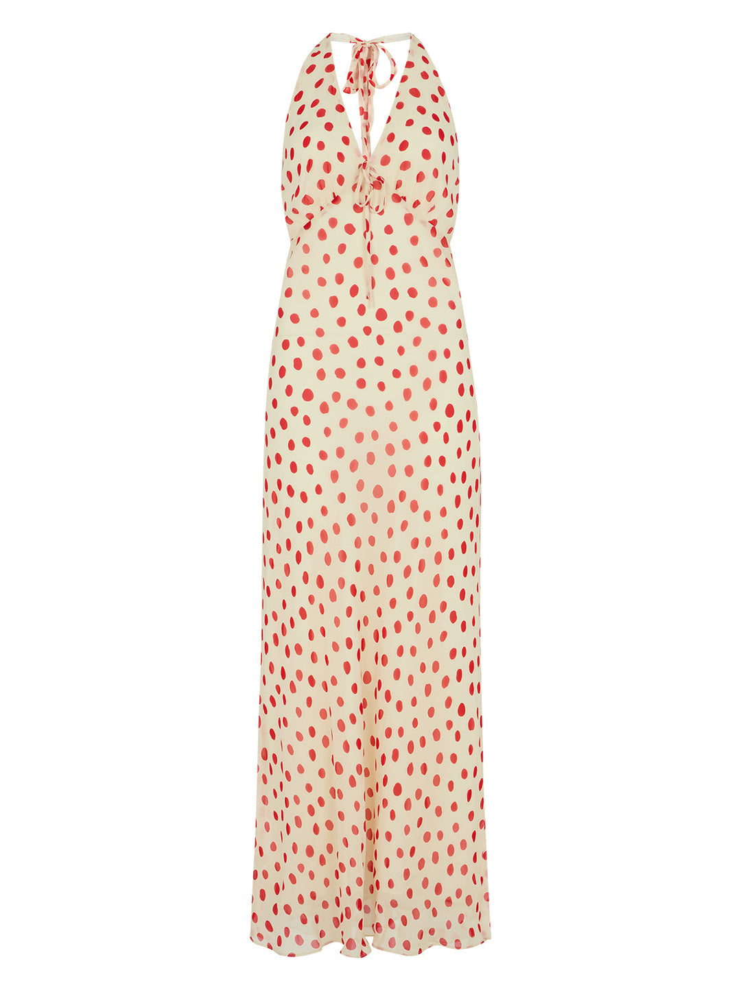 Amalia Red Polka Dot Halterneck Dress