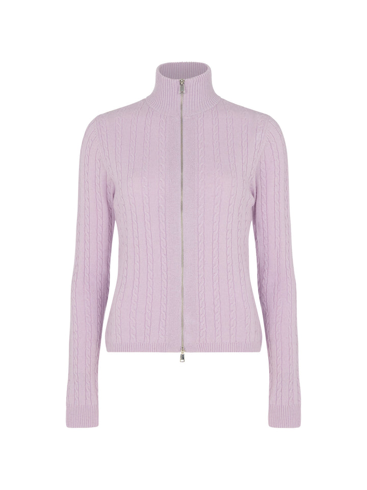 Ameline Lavender Cable Fine Knit Top