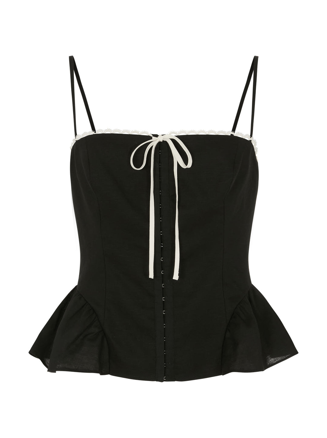 Andrea Black Linen Blend Top