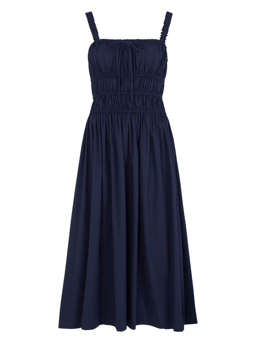 Arya Navy Cotton Midi Dress