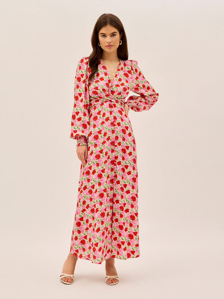 Aurora Pink Floral Print Dress