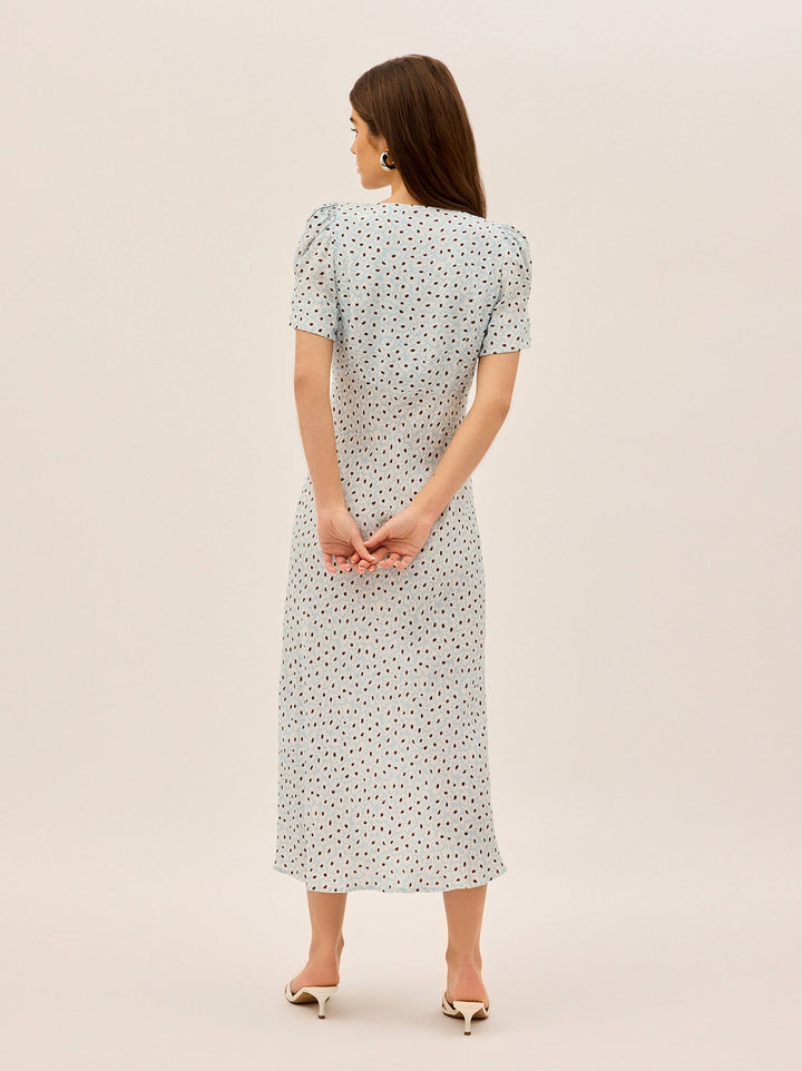 Brianna Blue Daisy Print Dress