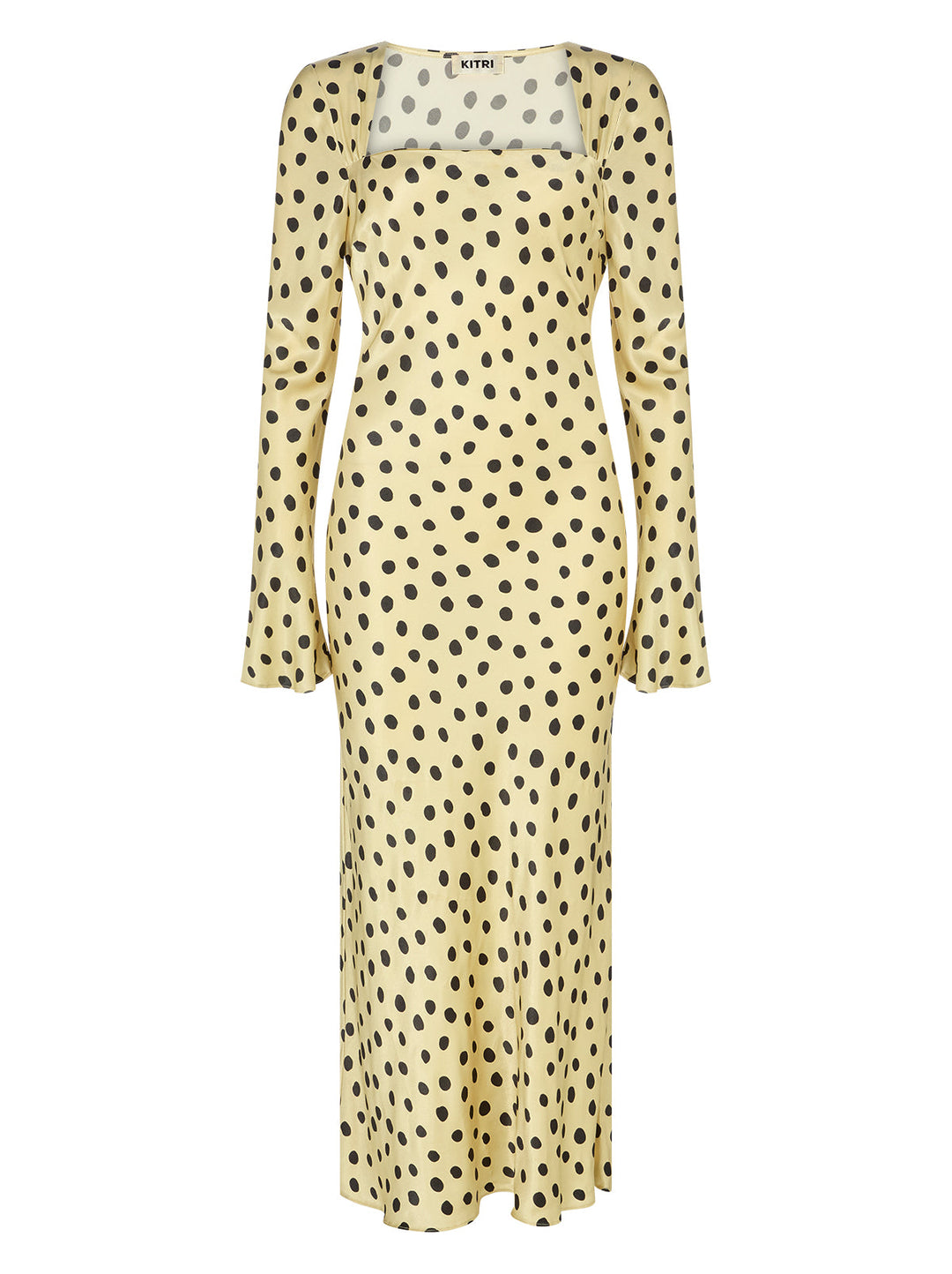 Camille Butter Polka Dot Satin Dress