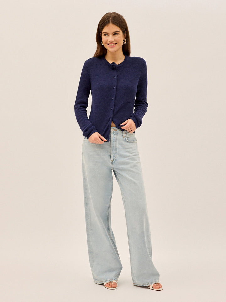Cassandra Navy Knit Cardigan