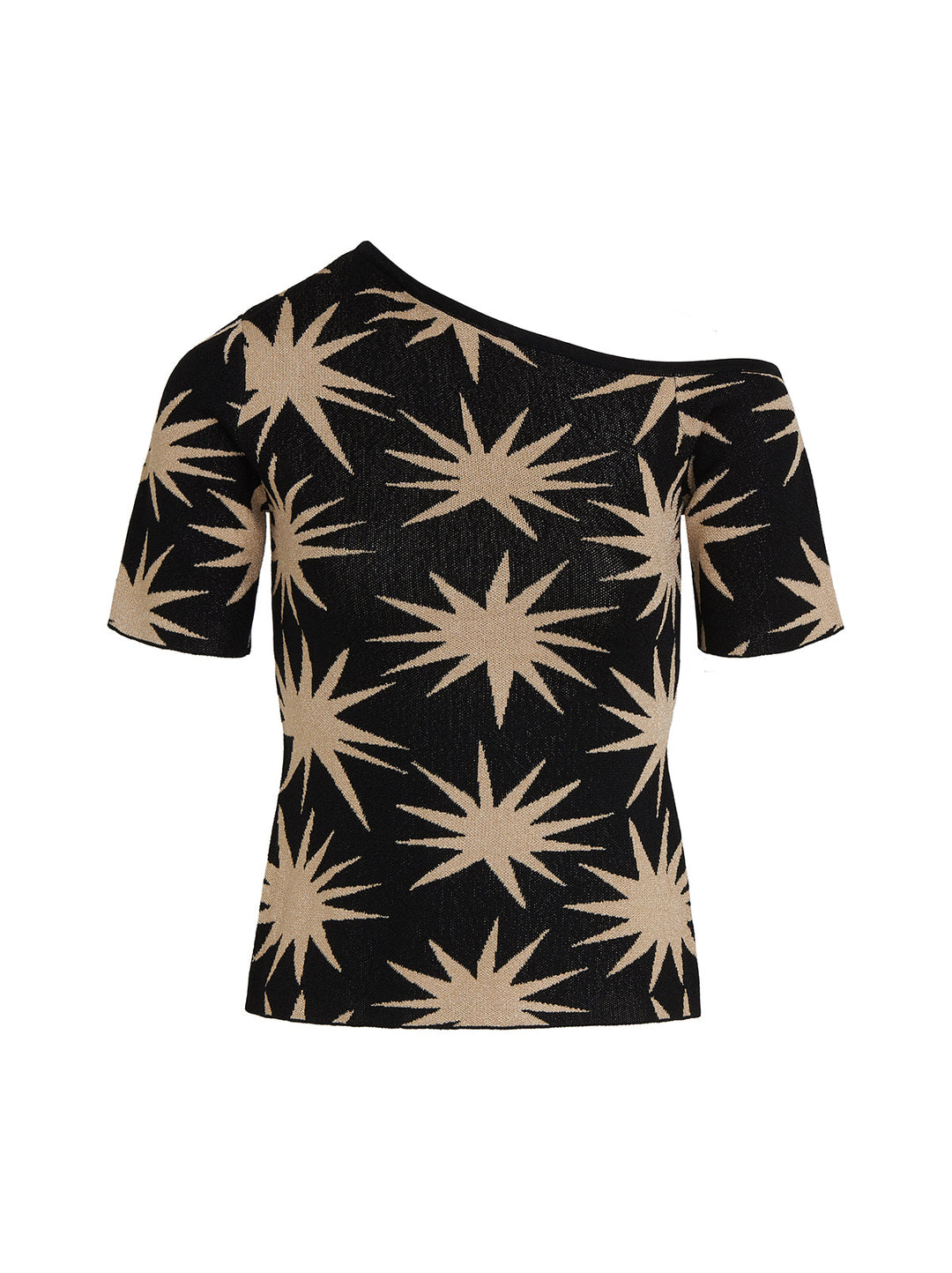 Cate Black Star Lurex Knit Top