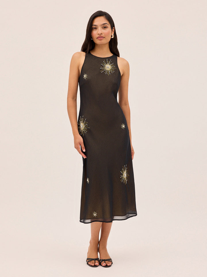 Clarisse Black Embellished Dress
