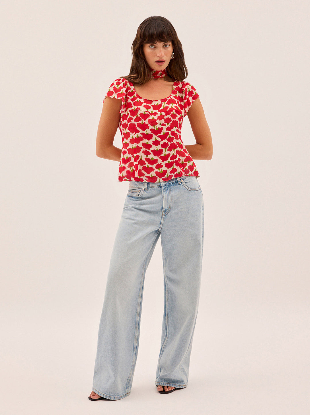 Clementina Carnation Print Top