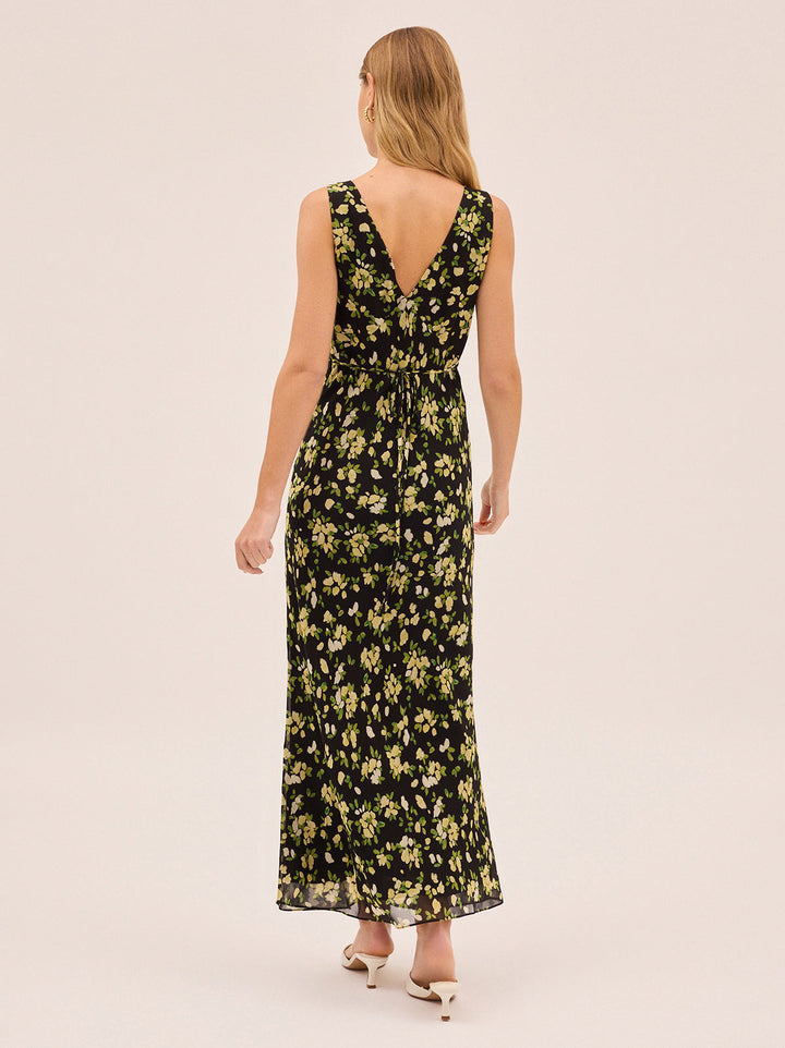 Danna Black Petal Print Dress