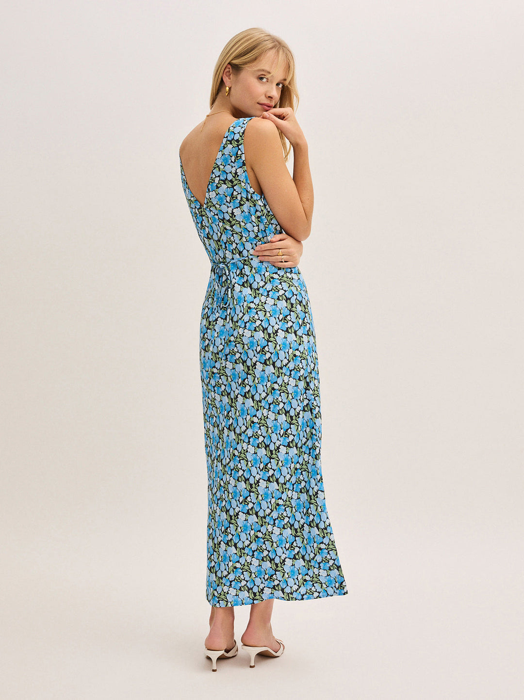 Danna Blue Floral Print Dress