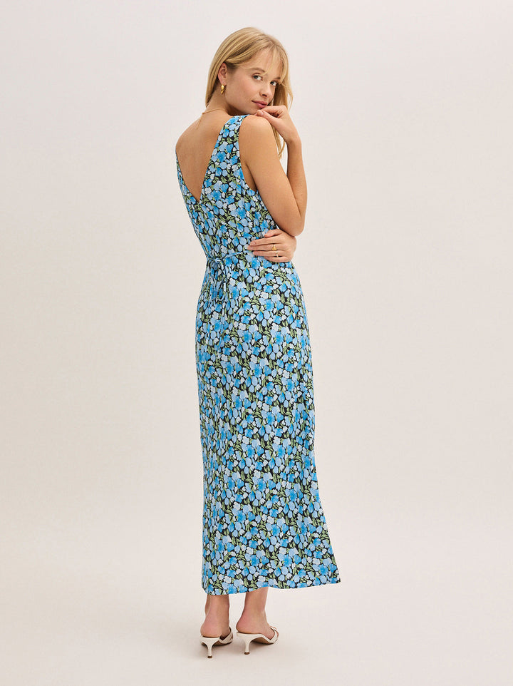 Danna Blue Floral Print Dress