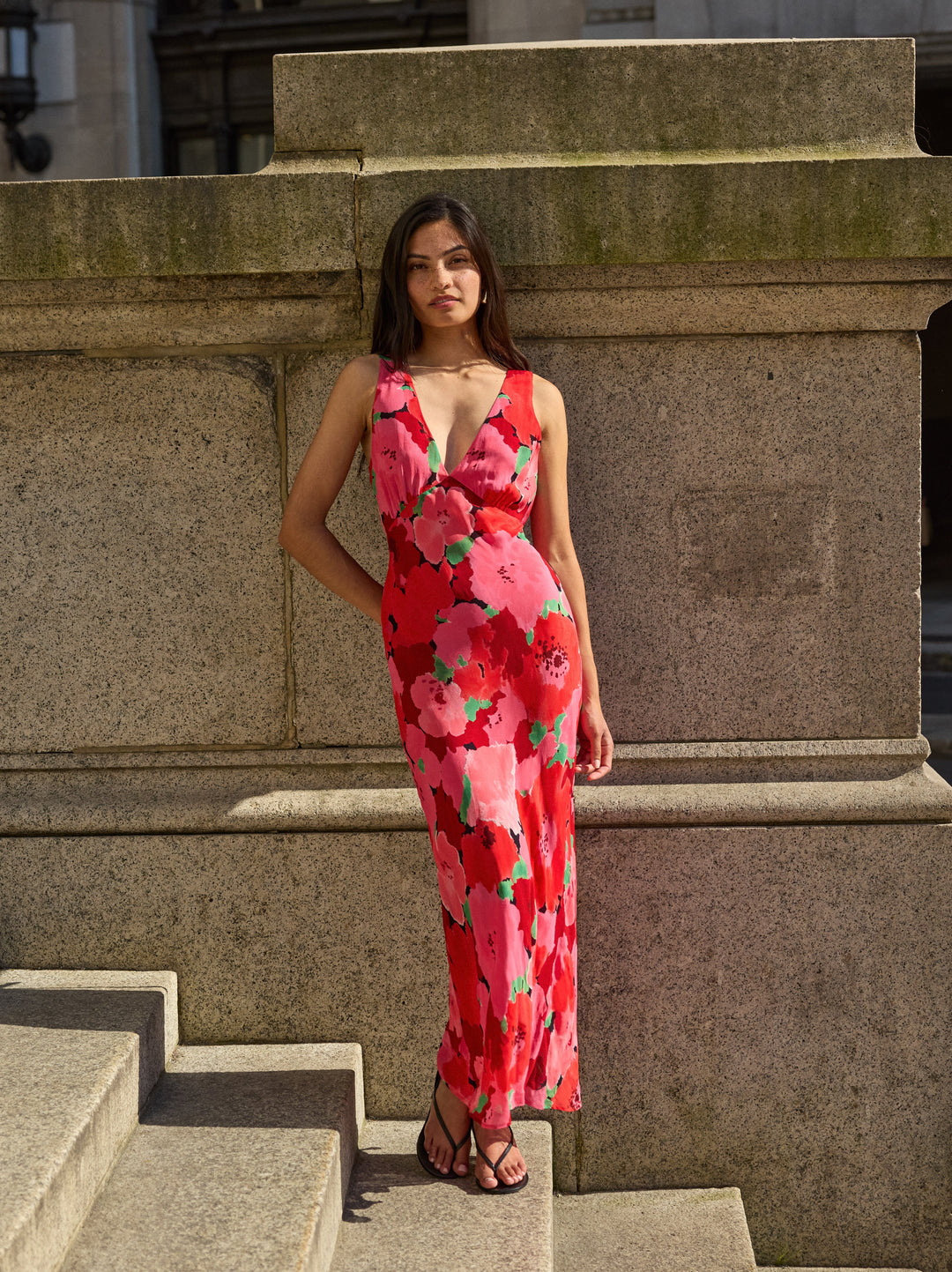 Danna Pink Watercolour Floral Print Dress