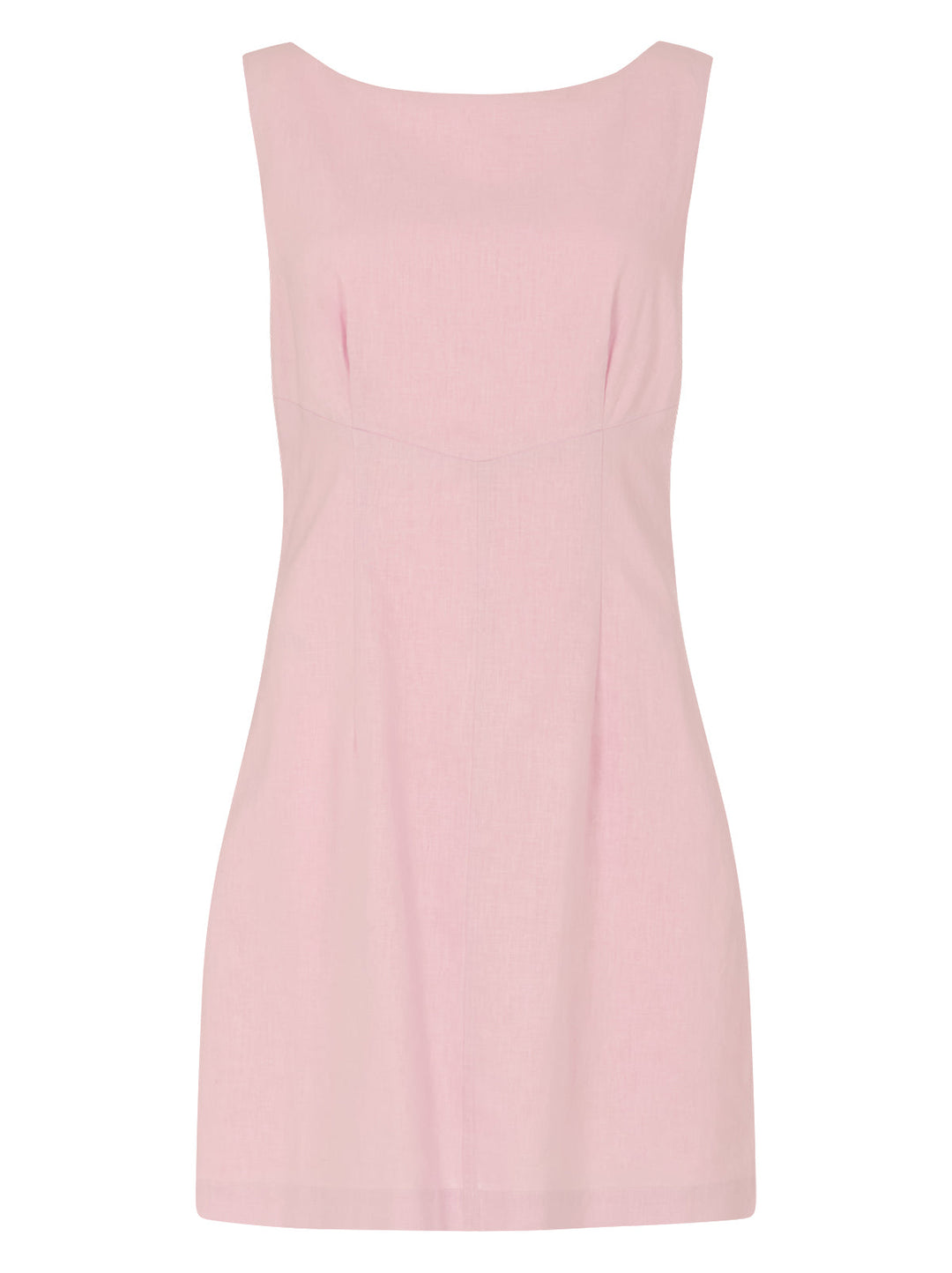 Elodie Pink Cotton Linen Mini Dress