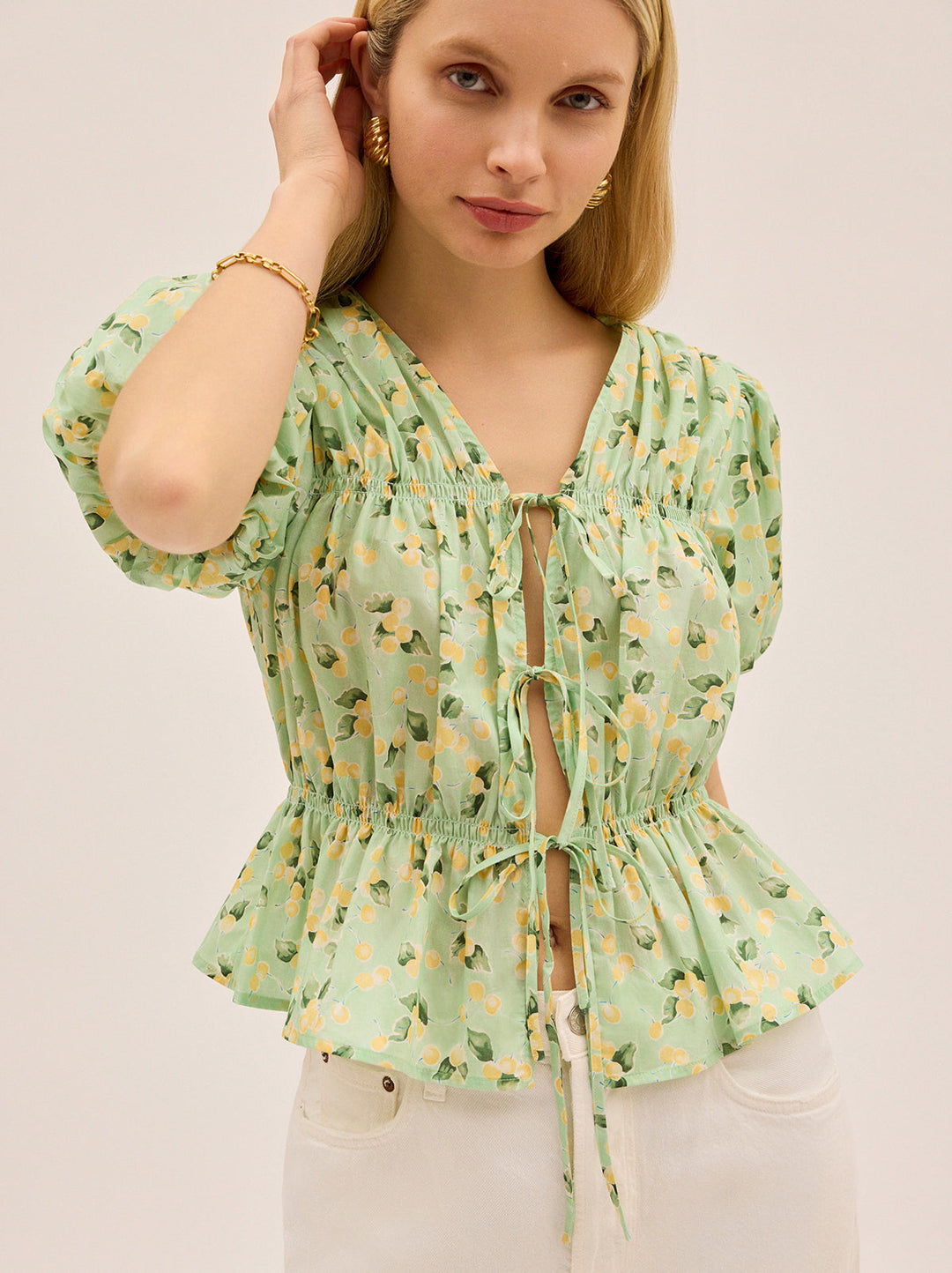Emma Green Cherry Print Top