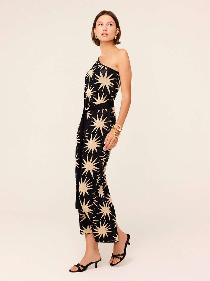 Esme Star Lurex One Shoulder Knit Dress