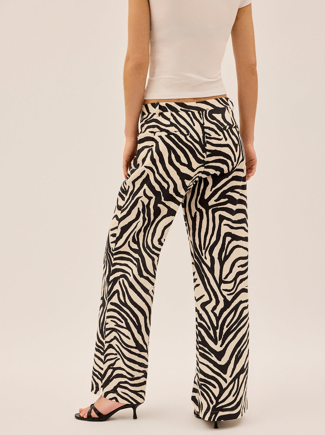 Helena Zebra Print Low Rise Tailored Trousers