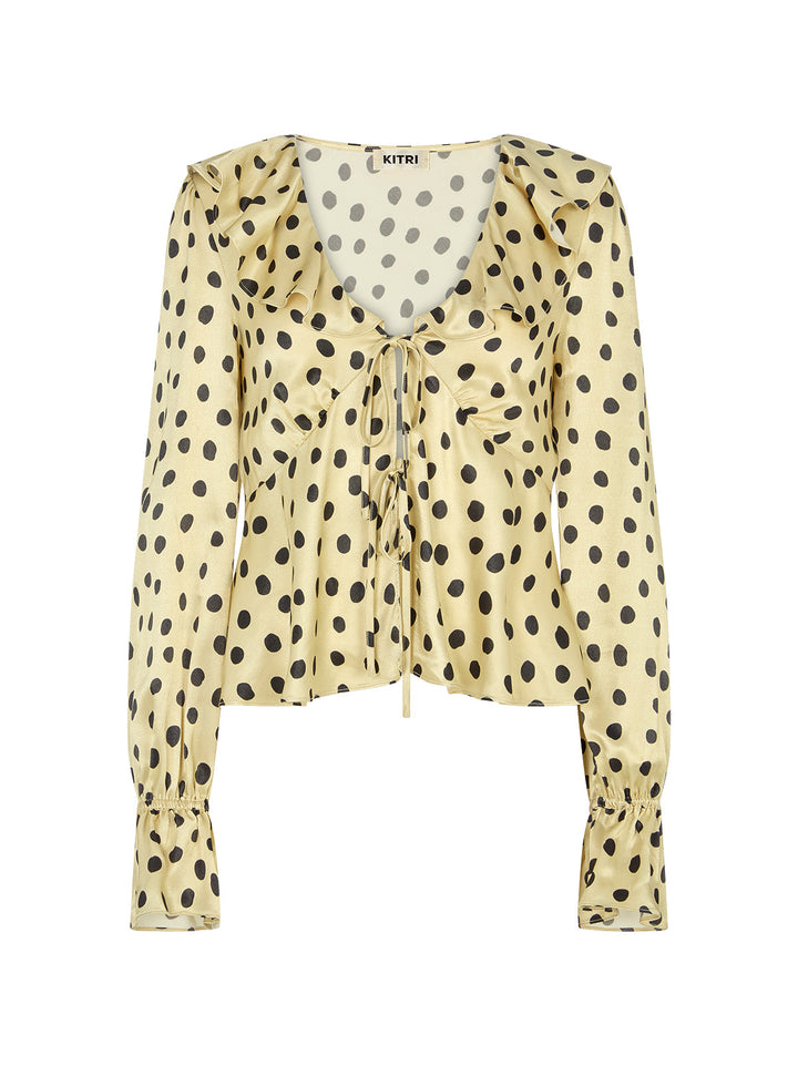 Ione Butter Polka Dot Satin Top