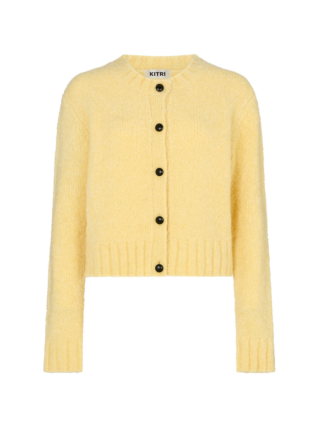 Isla Light Yellow Bouclé Knit Cardigan