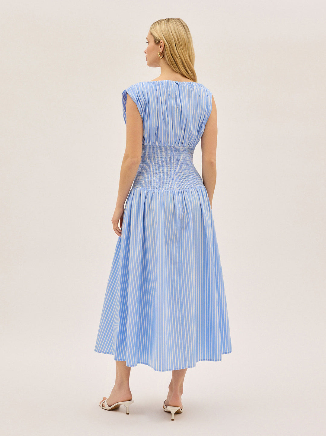 Julia Blue Striped Cotton Dress