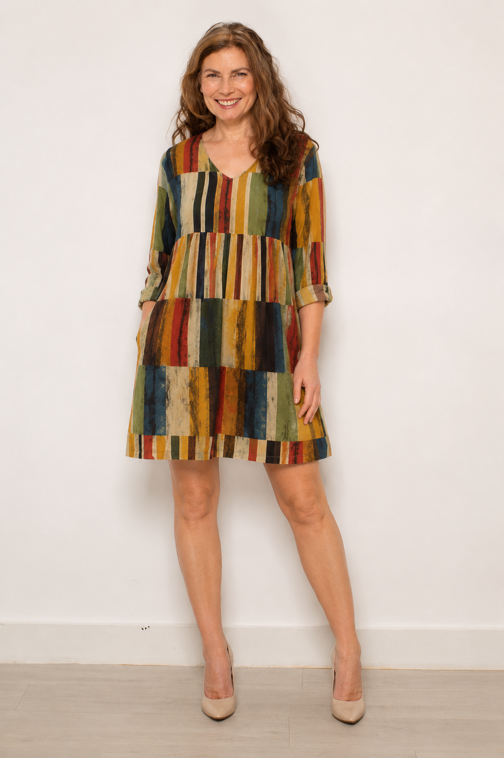 Long Blouse with V-Neck