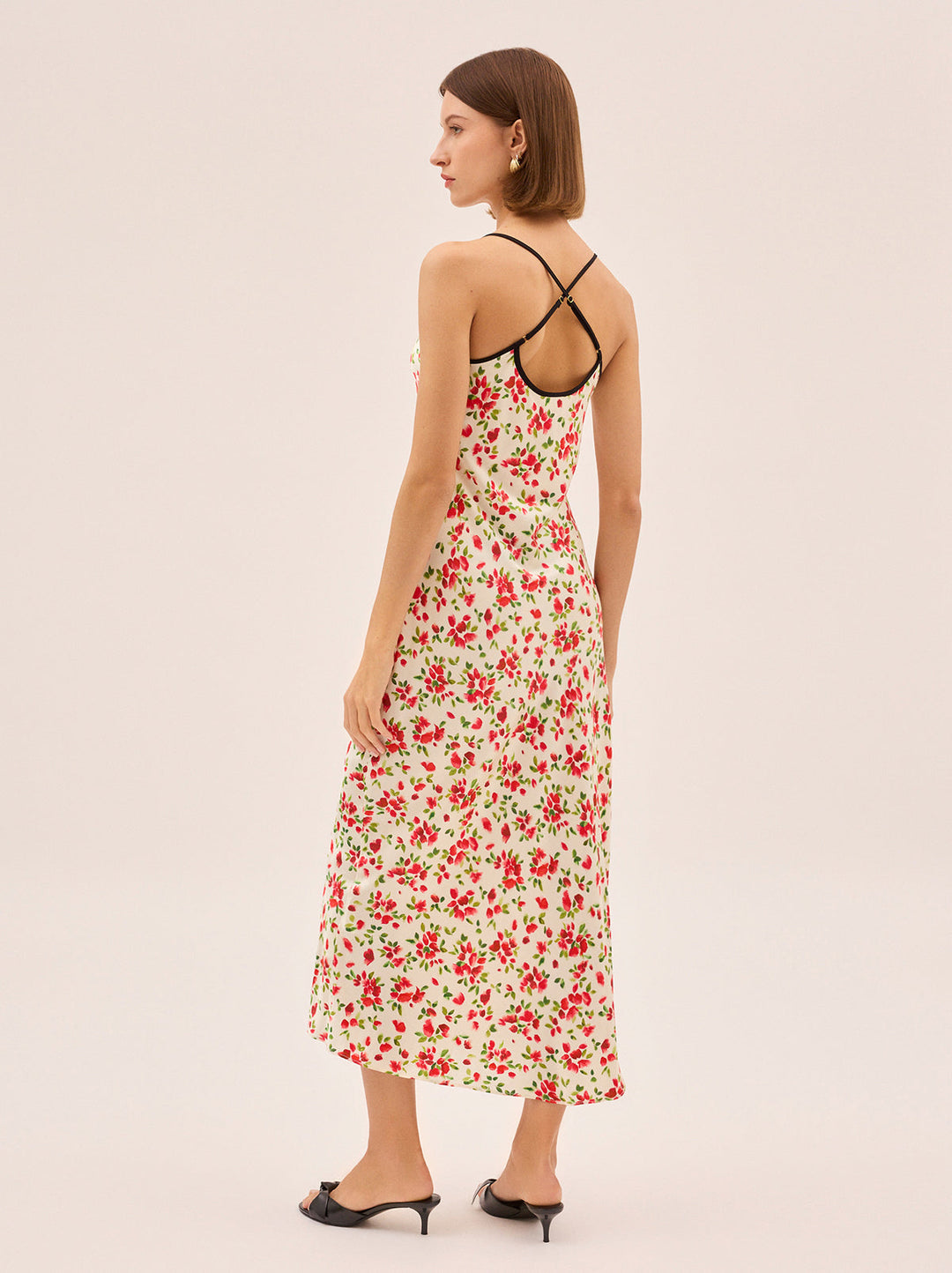 Karla Red Petal Print Dress