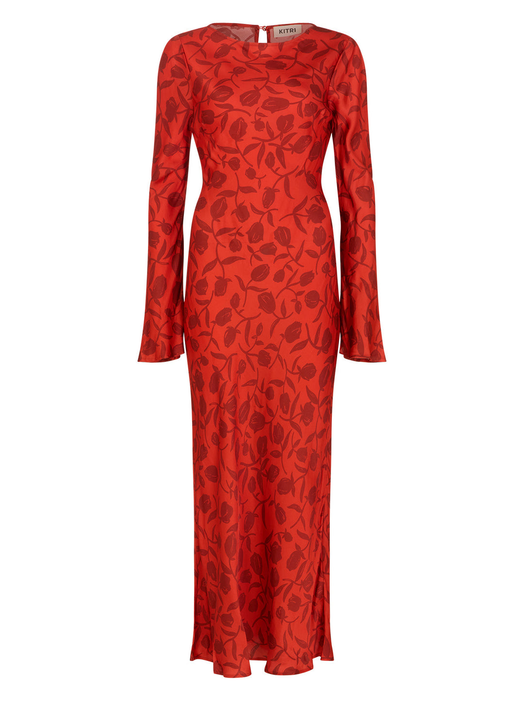 Keira Red Tulip Print Maxi Dress
