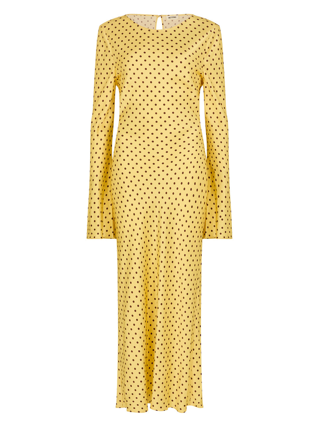 Keira Yellow Pin Dot  Print Dress