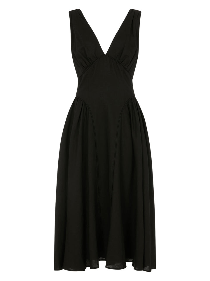 Laura Black Linen Blend Dress