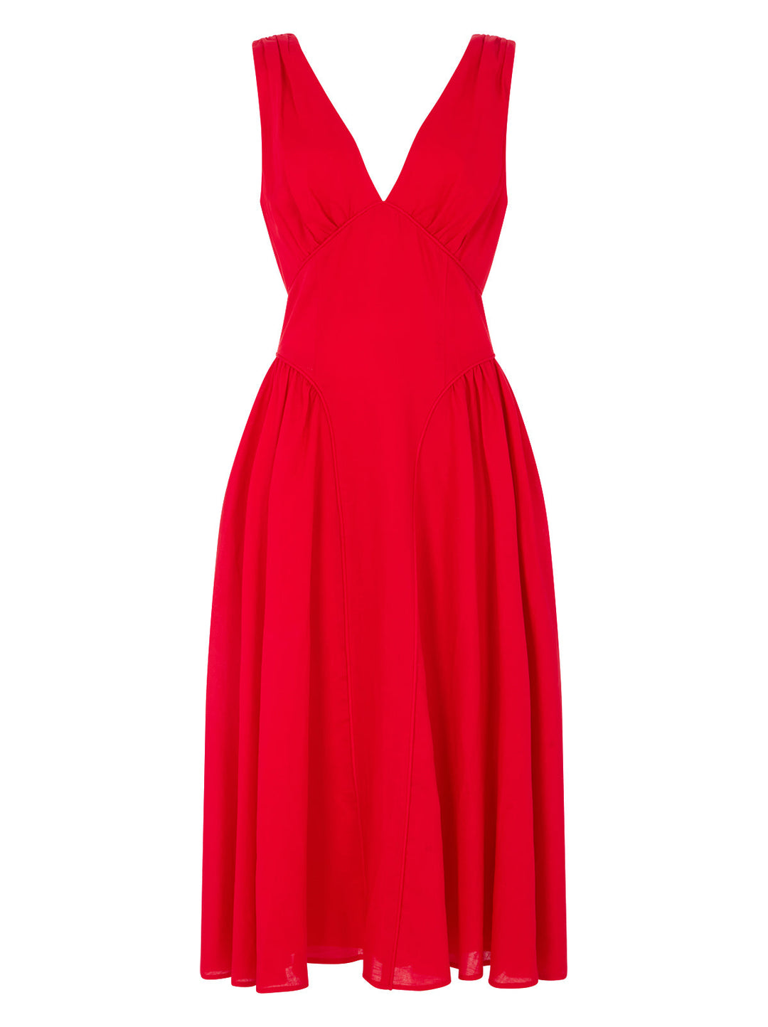 Laura Red Linen Blend Dress