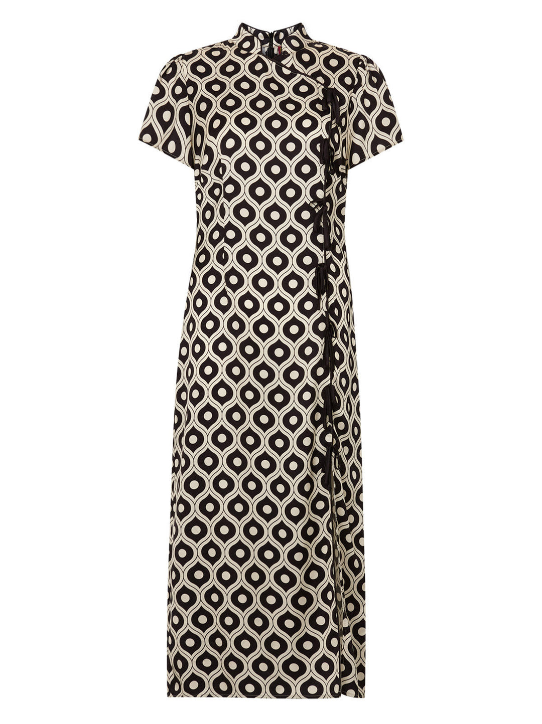 Leia Black Wallpaper Print Midi Dress