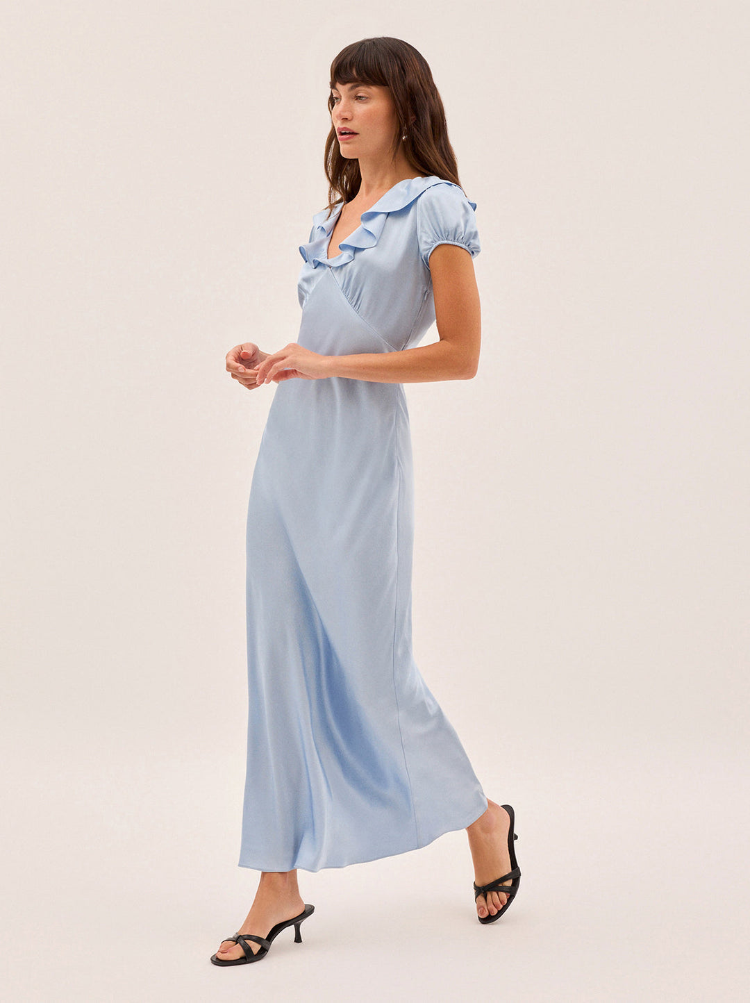 Minka Powder Blue Satin Dress