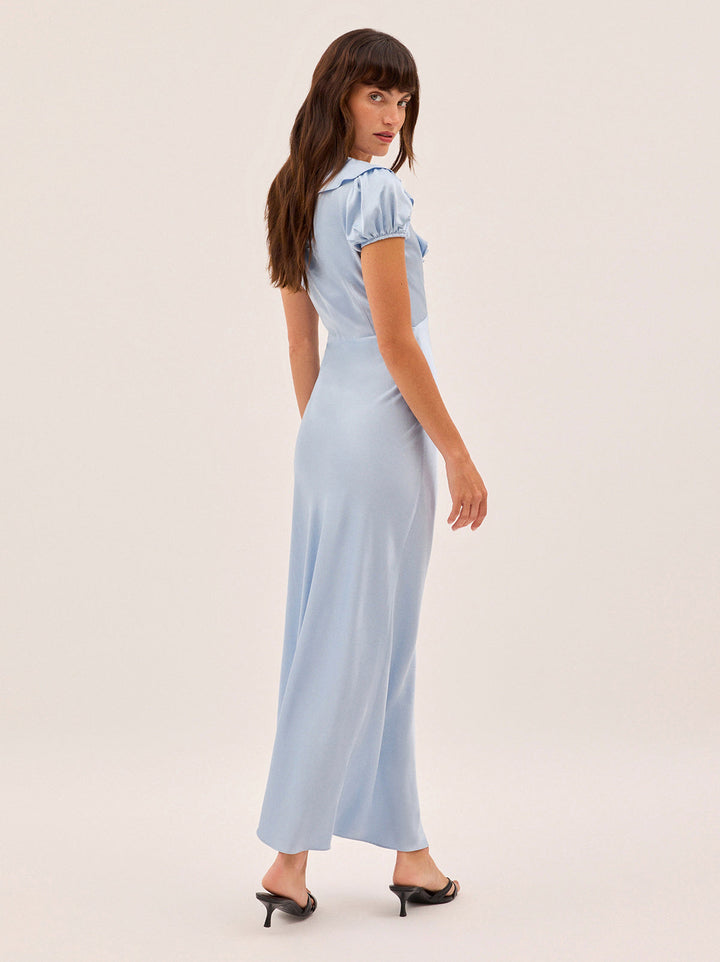 Minka Powder Blue Satin Dress
