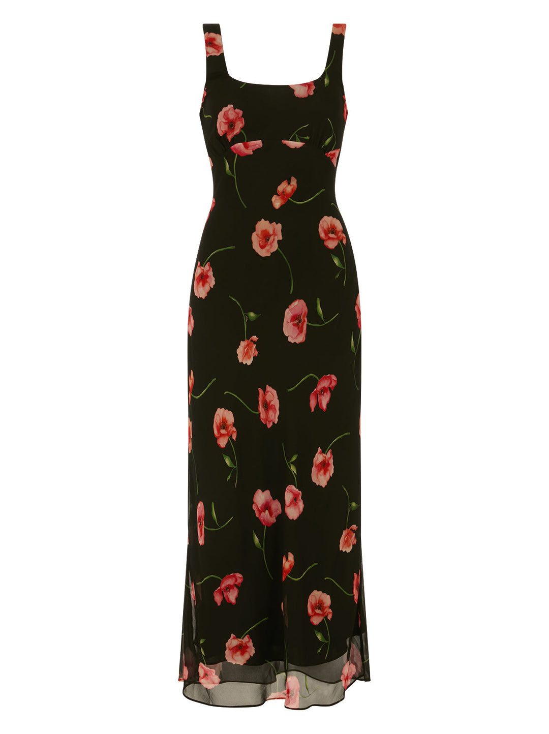 Miranda Black Poppy Print Dress