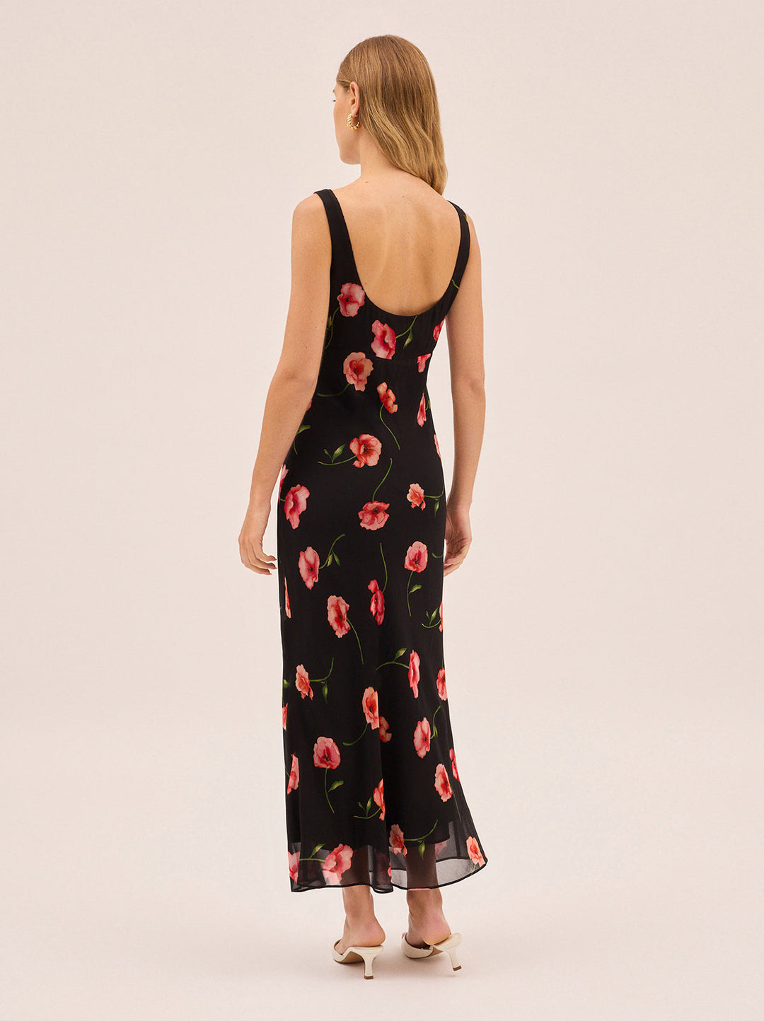 Miranda Black Poppy Print Dress