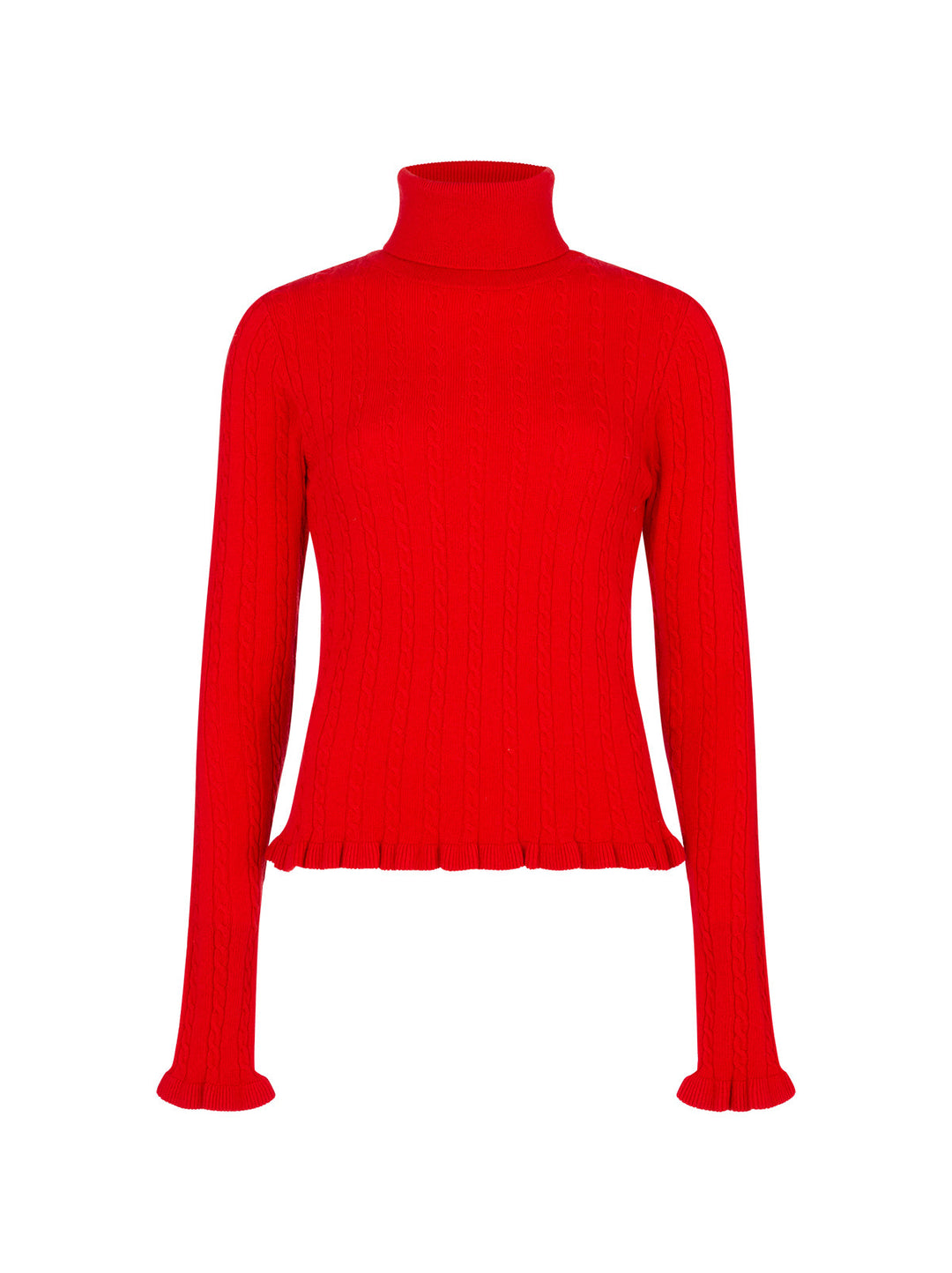 Nella Red Wool-Blend Roll Neck Jumper
