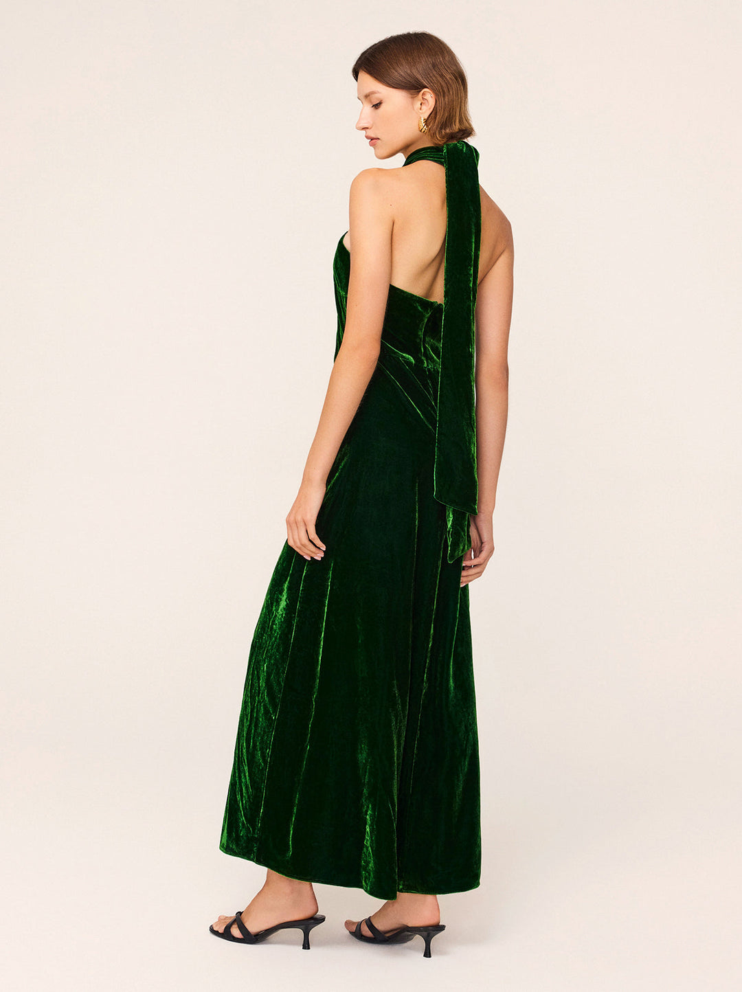 Neve Green Velvet Halter Dress