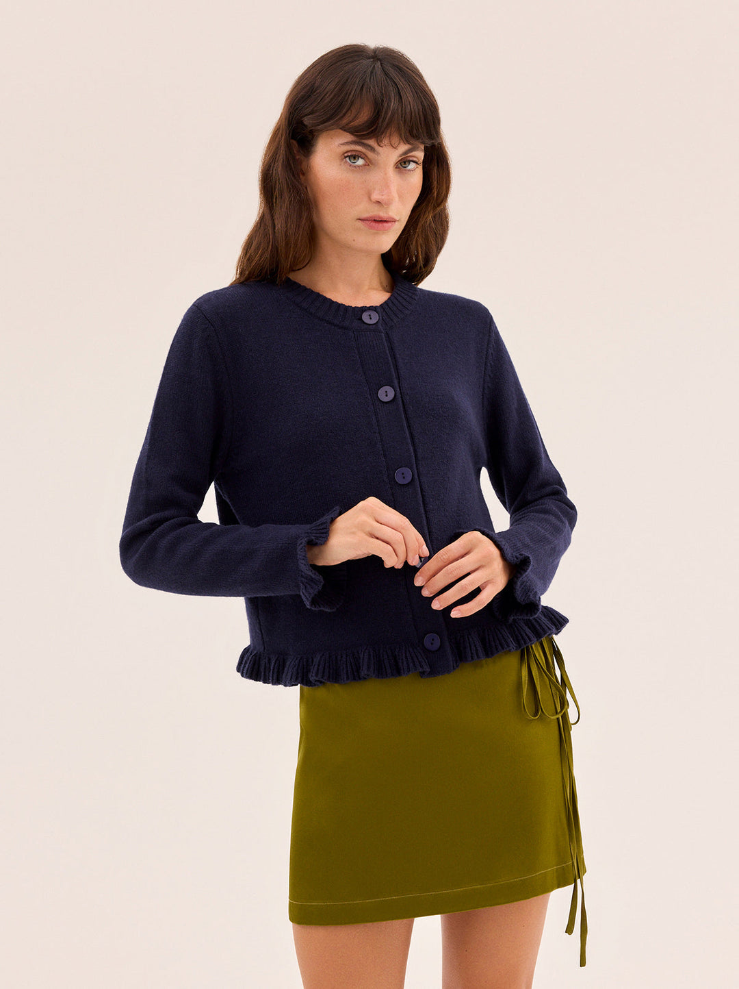 Quinn Olive Satin Mini Skirt