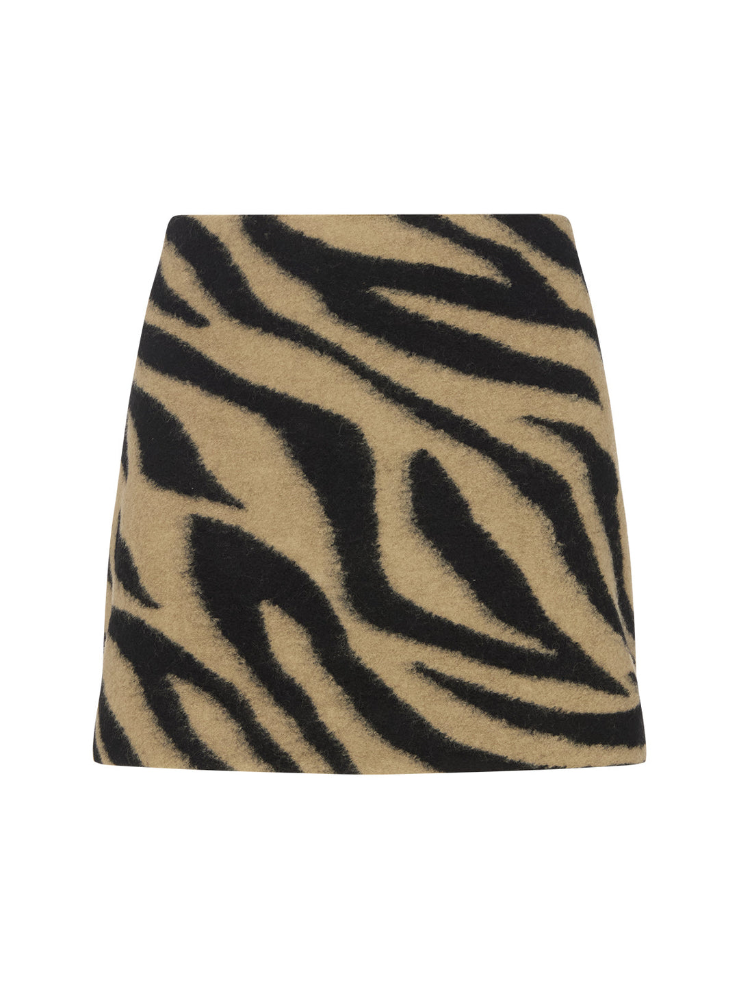 Rafaela Zebra Wool-Blend Mini Skirt