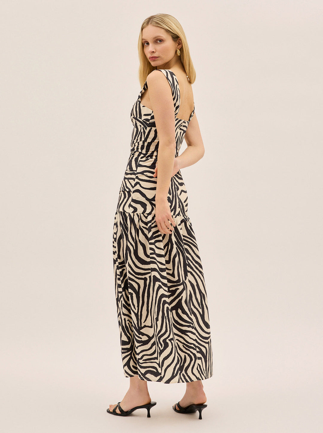Reese Cotton Linen Zebra Print Dress