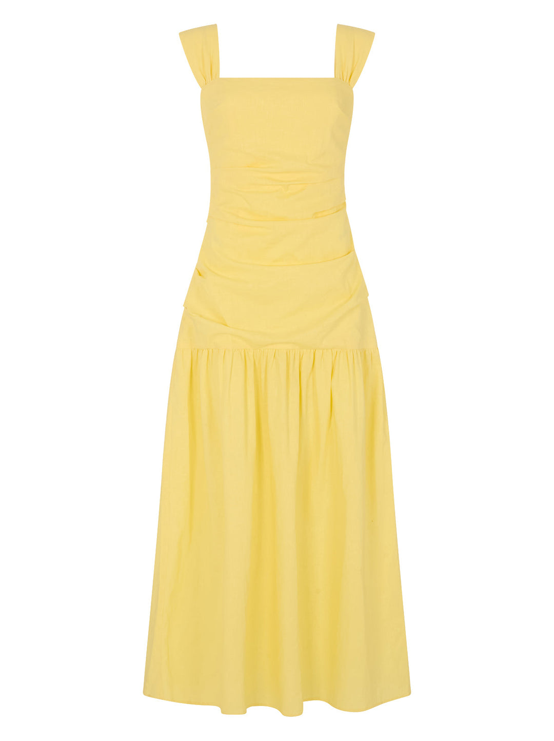 Reese Pastel Yellow Cotton Linen Dress