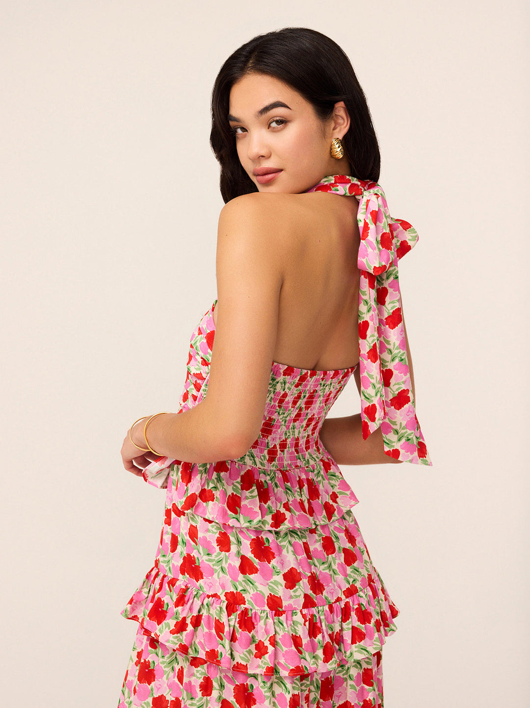 Romily Pink Floral Print Maxi Dress