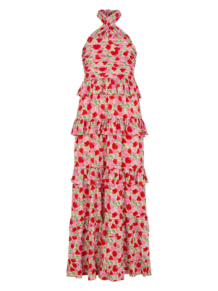 Romily Pink Floral Print Maxi Dress