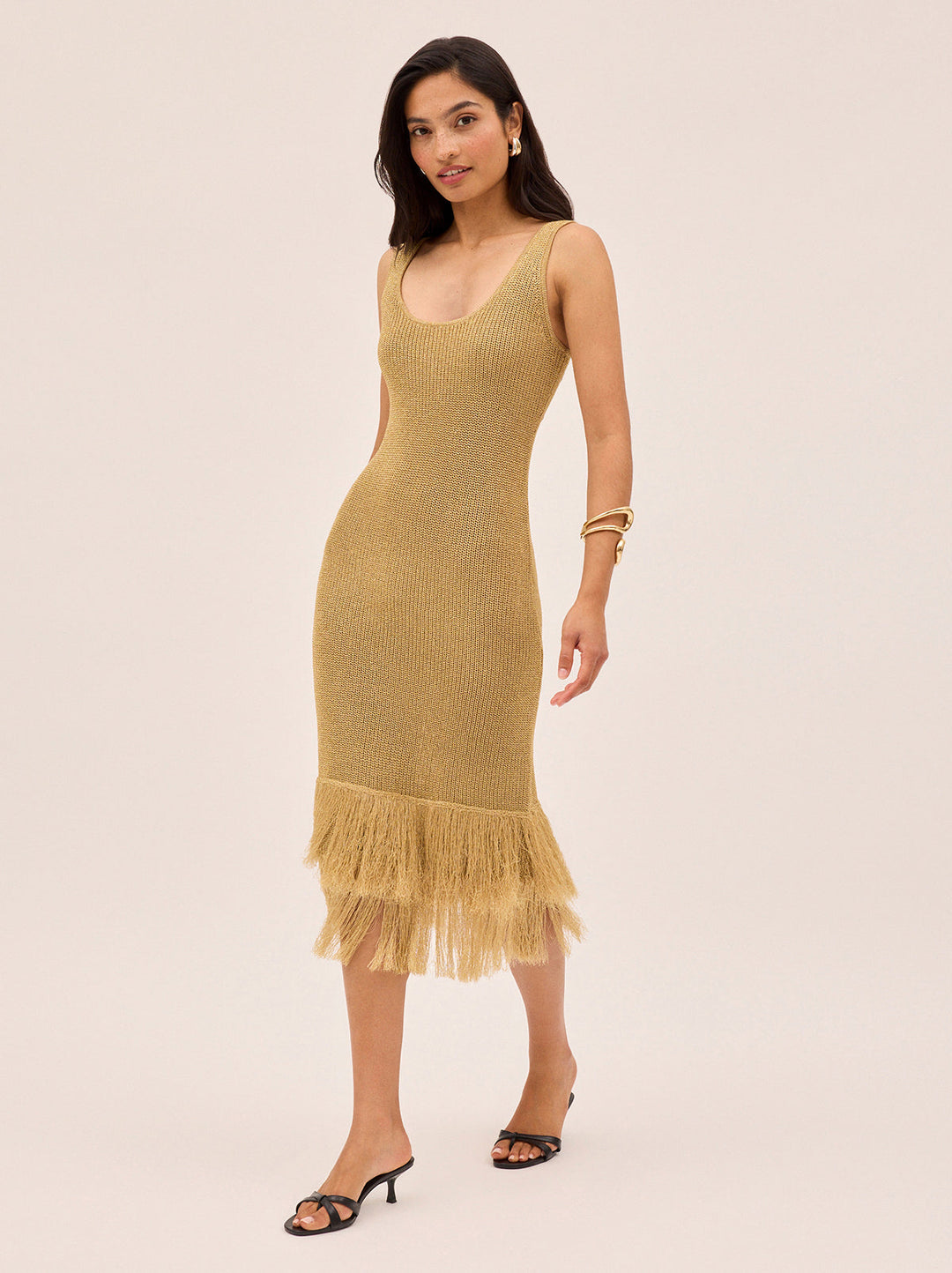 Sandra Gold Lurex Knit Dress