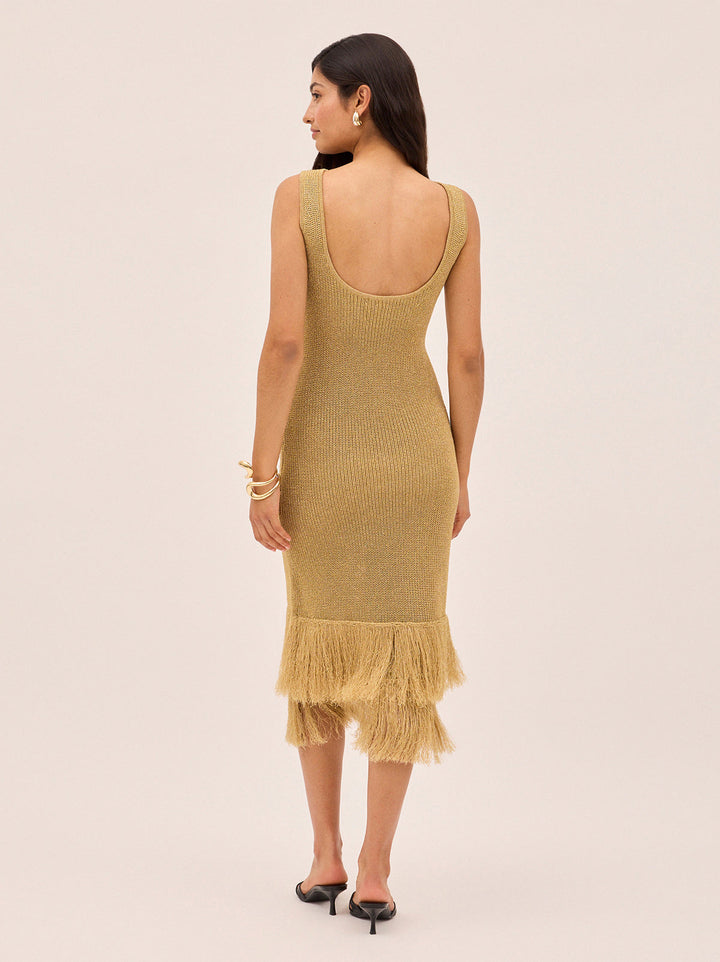 Sandra Gold Lurex Knit Dress