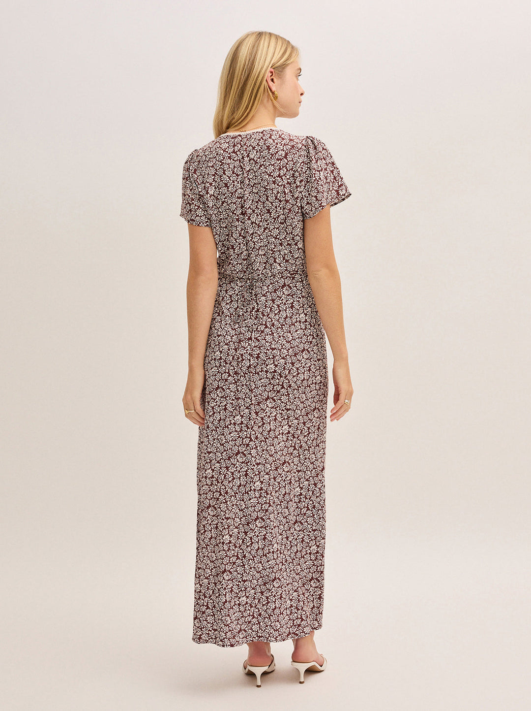 Talia Aubergine Daisy Print Dress