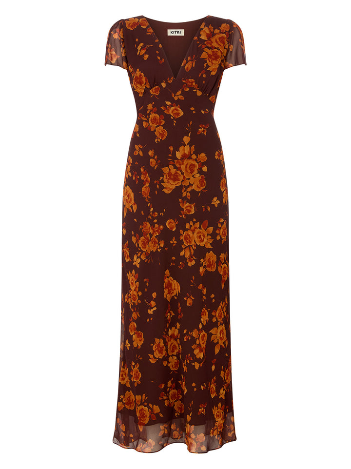 Talia Autumn Rose Print Dress