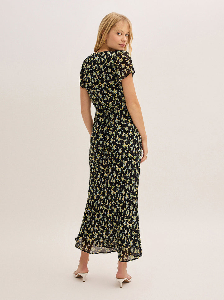 Talia Black Cherry Print Dress